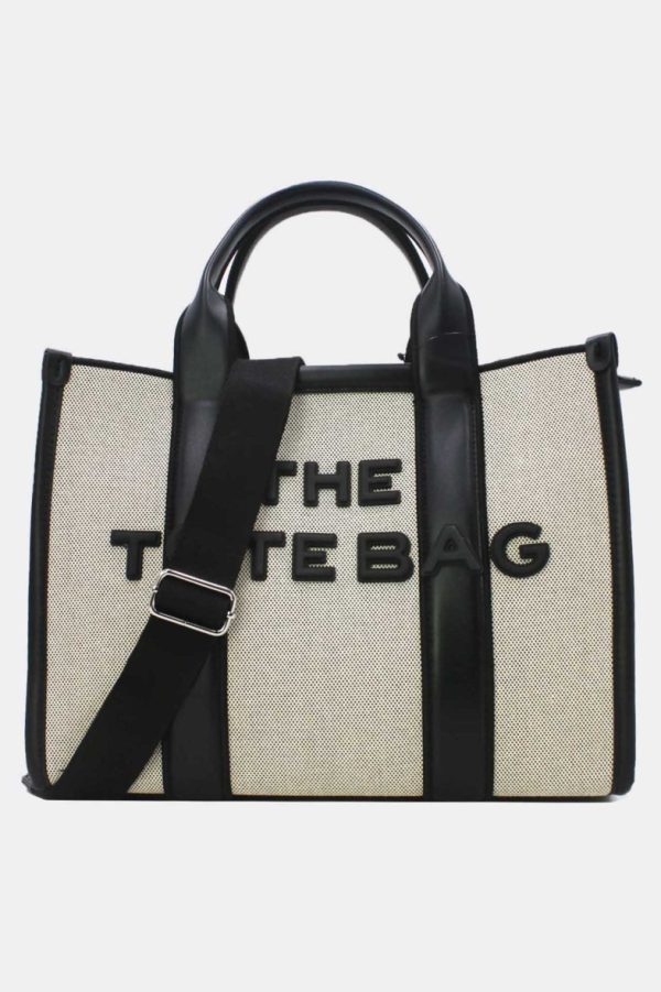 The TOTE bag beige/svart